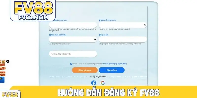 Hướng dẫn đăng ký FV88