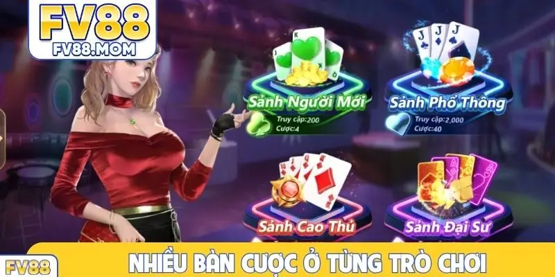 Nhiều bàn cược ở từng trò chơi